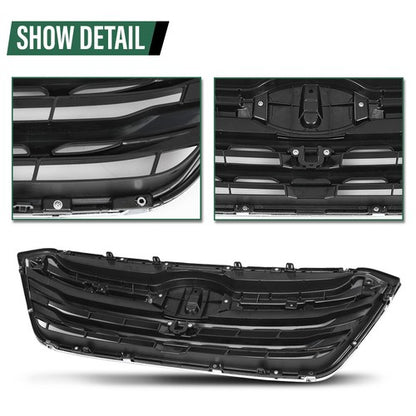 Solid Spare Fit For 2020-2022 Subaru Outback Front Bumper Upper Grille Grill Black Chrome