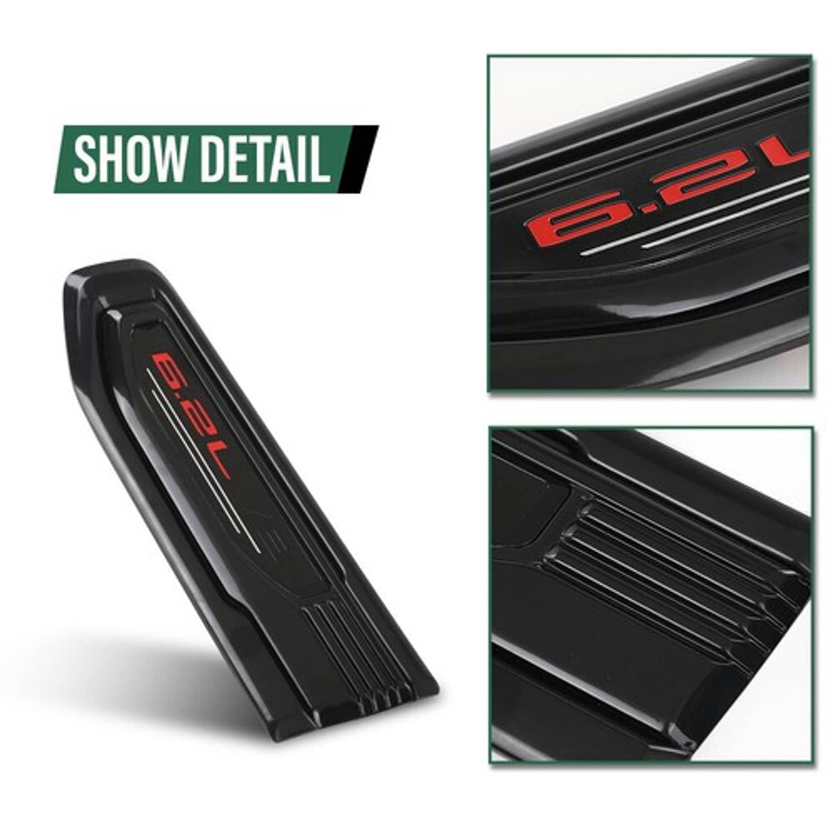 Solid Spare New Fender Vent Black Emblem Fit For 2019-2025 GMC Sierra 1500 Left+Right
