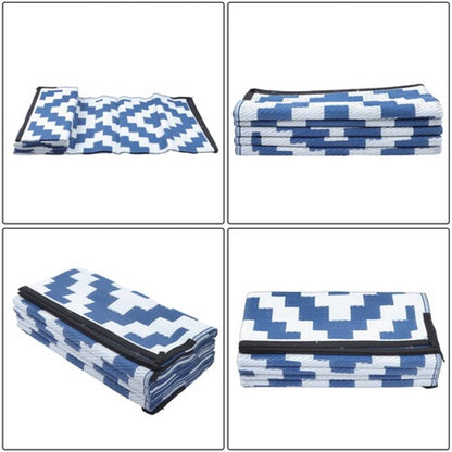 Solid Spare Outdoor Waterproof Foldable Plastic 8x10FT Navy Blue White Outdoor Carpet