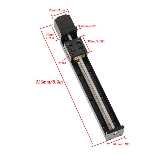 Solid Spare 150mm Effective Travel Length Mini Guide Lead Screw T6x1 w/ NEMA11 Stepper Motor