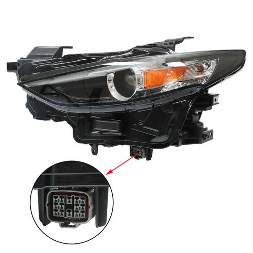 Solid Spare w/o AFS Headlight Assembly For Mazda 3 2019-2021 Headlamps Left/Driver Side LED