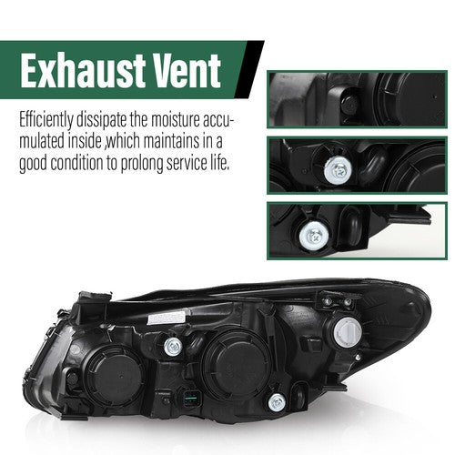 Solid Spare Fit For 2007-2010 Hyundai Elantra Clear Chrome Headlights Assembly Left+Right