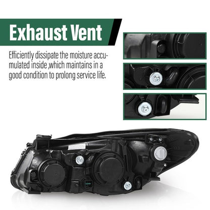 Solid Spare Fit For 2007-2010 Hyundai Elantra Clear Chrome Headlights Assembly Left+Right