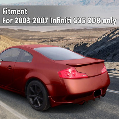 Solid Spare Rear Lower Bumper JDM Style Diffuser Lip For 03-07 Infiniti G35 2DR Coupe Black