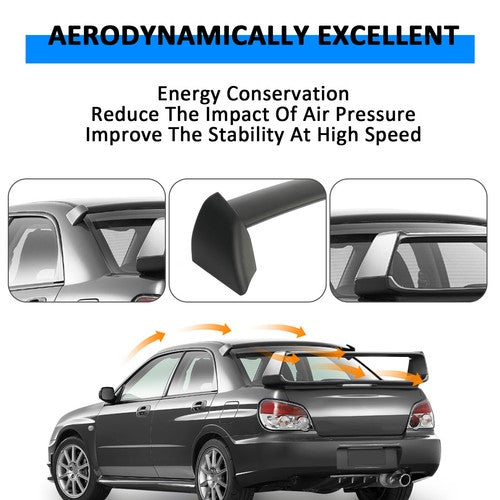 Solid Spare For 02-07 Subaru Impreza WRX New Black STI Style Rear Window Roof Spoiler Wing