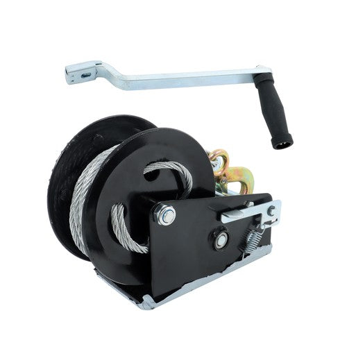 Solid Spare 3500lbs 33ft Winch Steel+Polyester Black 4:1/8:1 26mm Hook Bidirectional Ratchet