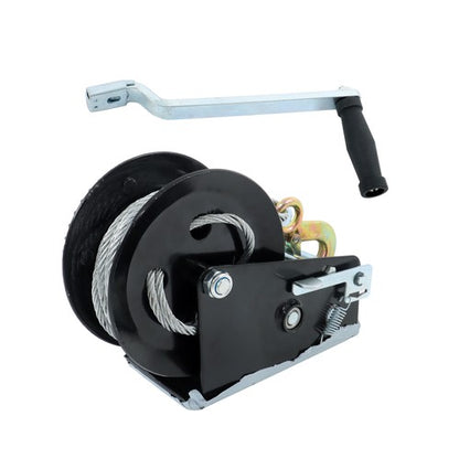 Solid Spare 3500lbs 33ft Winch Steel+Polyester Black 4:1/8:1 26mm Hook Bidirectional Ratchet