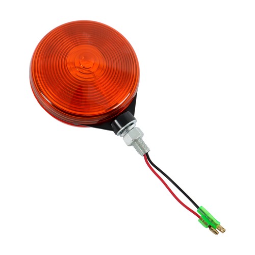 Solid Spare 12V Kubota Tractor Chrome Frame Amber Lens Warning Lamp Set Hazard Style