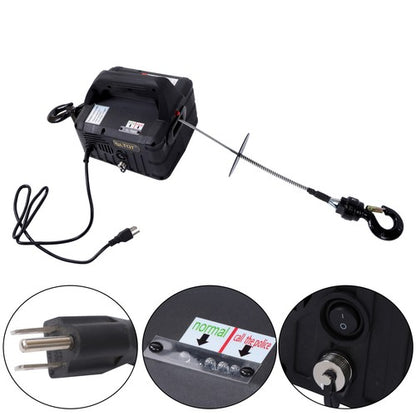 Solid Spare 1500W 2-in-1 Portable Electric Hoist Power Winch 1100 lbs Wired Remote Control