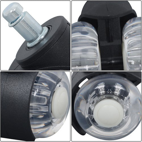 Solid Spare 2 INCH Heavy Duty Office Chair Caster Rubber 360° Swivel Wheels Replacement Set