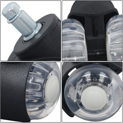 Solid Spare 2 INCH Heavy Duty Office Chair Caster Rubber 360° Swivel Wheels Replacement Set