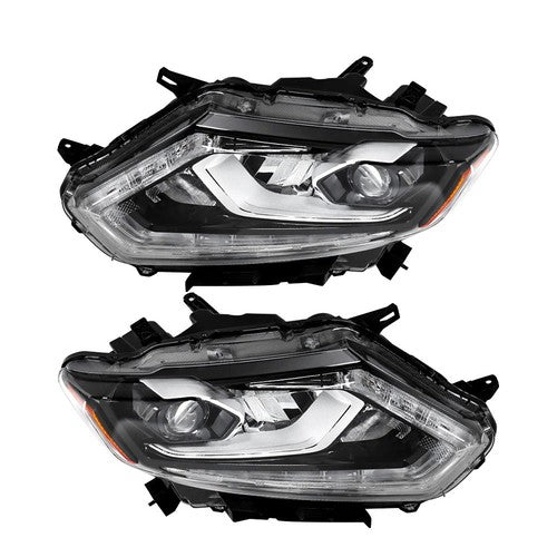 Solid Spare For Nissan Rogue 2014-2016 Headlights LED Type Clear Lens Passenger&Driver Side