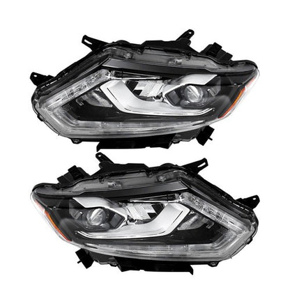Solid Spare For Nissan Rogue 2014-2016 Headlights LED Type Clear Lens Passenger&Driver Side