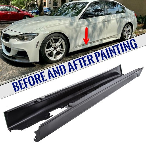 Solid Spare For 12-18 F80 M3 STYLE SIDE SKIRTS ROCKER PANEL FOR BMW F30 F31 3 SERIES SEDAN