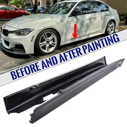 Solid Spare For 12-18 F80 M3 STYLE SIDE SKIRTS ROCKER PANEL FOR BMW F30 F31 3 SERIES SEDAN