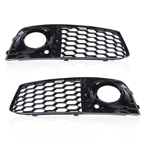 Solid Spare RS4 Style Honeycomb Fog Light Cover Fit For Audi A4 B8 2009-2012 Standard Bumper