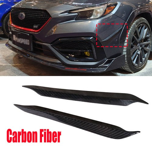 Carbon Fiber Front Bumper Upper Fin Canard Spoiler For 2022-24 Subaru WRX VB S4