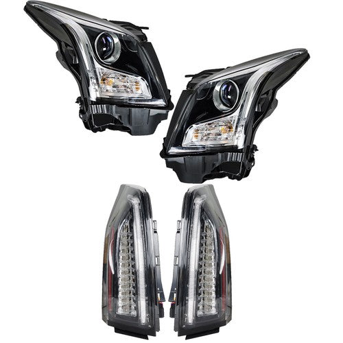 Solid Spare Left+Right Halogen Headlights Projector&Tail Lights For 2013-2018 Cadillac ATS