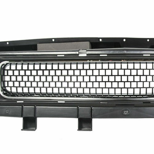 Solid Spare For 2008-2014 Dodge Challenger Front Bumper Grille Black w/ Chrome Trim Molding