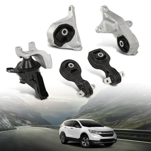 Solid Spare For 2015-2017 Honda CRV CR-V 2.4L Automatic Motor Mount Kit Engine Mount Set 5PC