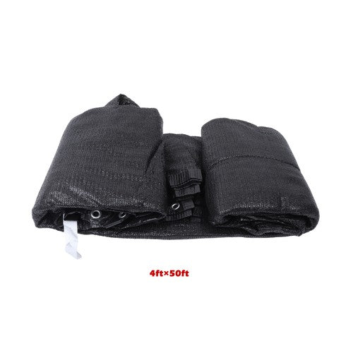 Solid Spare 4' x 50' Privacy Fence Heavy Duty Fencing Mesh Shade Cover Garden Black
