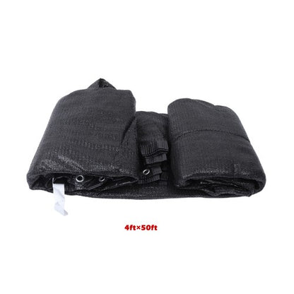 Solid Spare 4' x 50' Privacy Fence Heavy Duty Fencing Mesh Shade Cover Garden Black