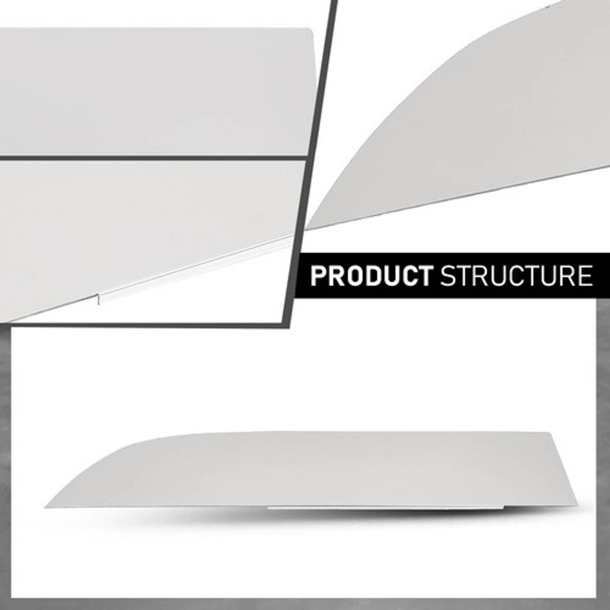 Solid Spare 8" Chopped Window Trim Fit For 2013+ Kenworth T680/T880 - Stainless Steel
