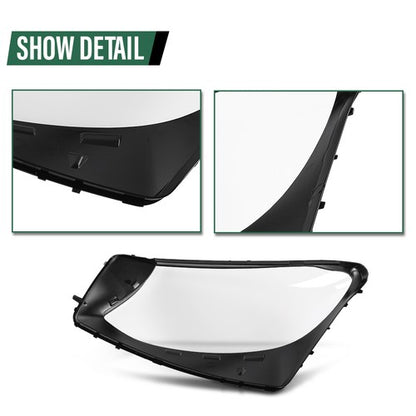 Solid Spare Fit For 2016-2019 Mercedes Benz GLC-Class W253 Headlight Replacement Lens LH RH