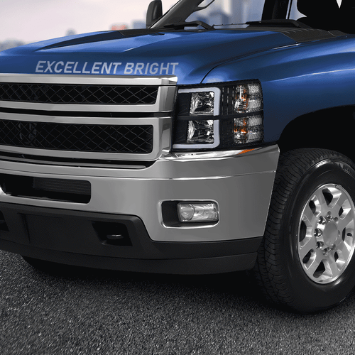 Solid Spare Fit For 07-13 Chevy Silverado 1500 2500 3500 LED DRL Tube Black Headlights