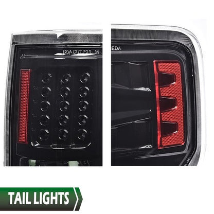 Solid Spare LED Black Tail Lights Rear Brake Lamps Left & Right Fit For 2009-2014 Ford F150