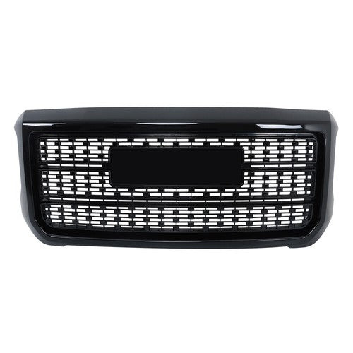 Solid Spare Front Upper Grille Gloss Black For GMC Sierra 2500HD 3500HD Denali 2015-2019