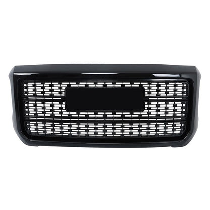 Solid Spare Front Upper Grille Gloss Black For GMC Sierra 2500HD 3500HD Denali 2015-2019