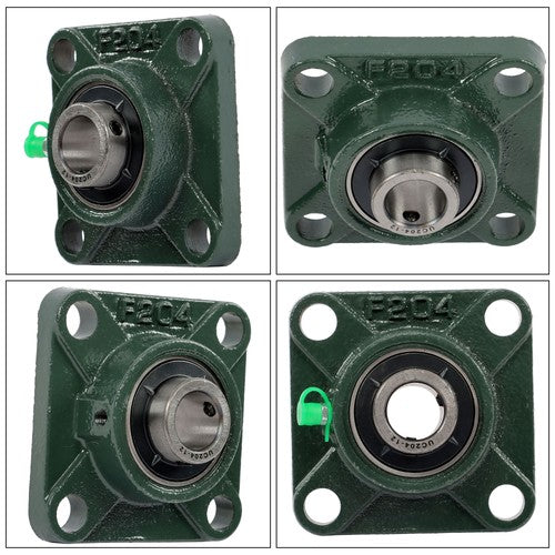 Solid Spare 6Pcs UCF204-12 Pillow Block Flange Bearing 3/4" Bore 4 Bolt Solid Base