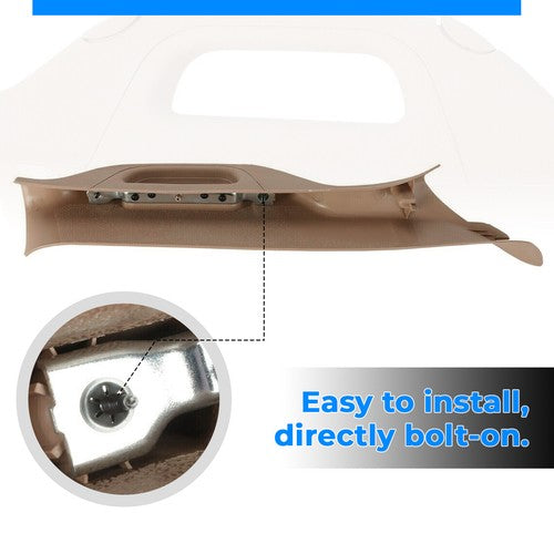 Solid Spare Driver A Pillar Handle Adobe Tan For 2011-2016 Ford F-250 F-350 F-450 Super Duty