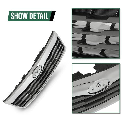 Solid Spare Fit For 2009-2010 Subaru Forester Front Upper Bumper Grille Grill Black Chrome