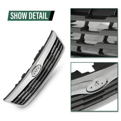 Solid Spare Fit For 2009-2010 Subaru Forester Front Upper Bumper Grille Grill Black Chrome