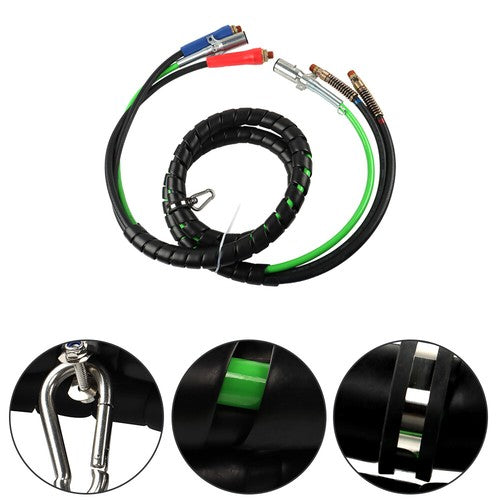 Solid Spare Wrap Set Air Line Hose Assemblies 12Ft 3-in-1 For Semi/Truck/Tractor/Trailer