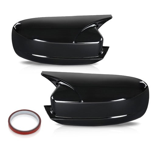 Solid Spare Fit For 2015-2023 Dodge Charger SRT Black Horn Side Wing Mirror Cover Cap Trim
