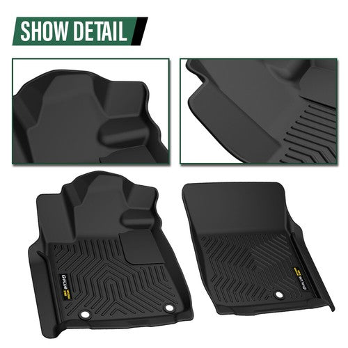 Solid Spare TPE Floor Mats Liners Fit For 07-11 Toyota Tundra Double Cab/CrewMax All-Weather