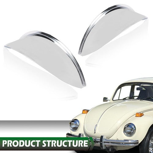 Solid Spare 1 Pair Headlight Headlamp Visors 7" Chrome Shields Trim Cover Caps LH+RH Side
