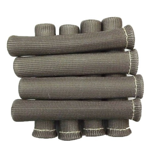 Solid Spare 1200° GRAY SPARK PLUG WIRE BOOTS HEAT SHIELD PROTECTOR SLEEVE SBC BBC 350 X8