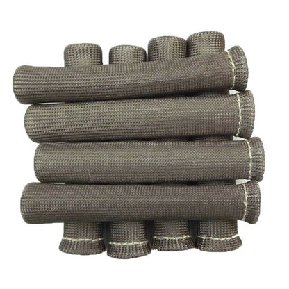 Solid Spare 1200° GRAY SPARK PLUG WIRE BOOTS HEAT SHIELD PROTECTOR SLEEVE SBC BBC 350 X8