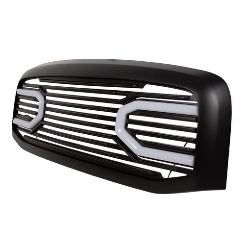 Solid Spare For Dodge RAM 2500 3500 1500 06-09 Front Hood Black Big Horn Grille+Shell+Light
