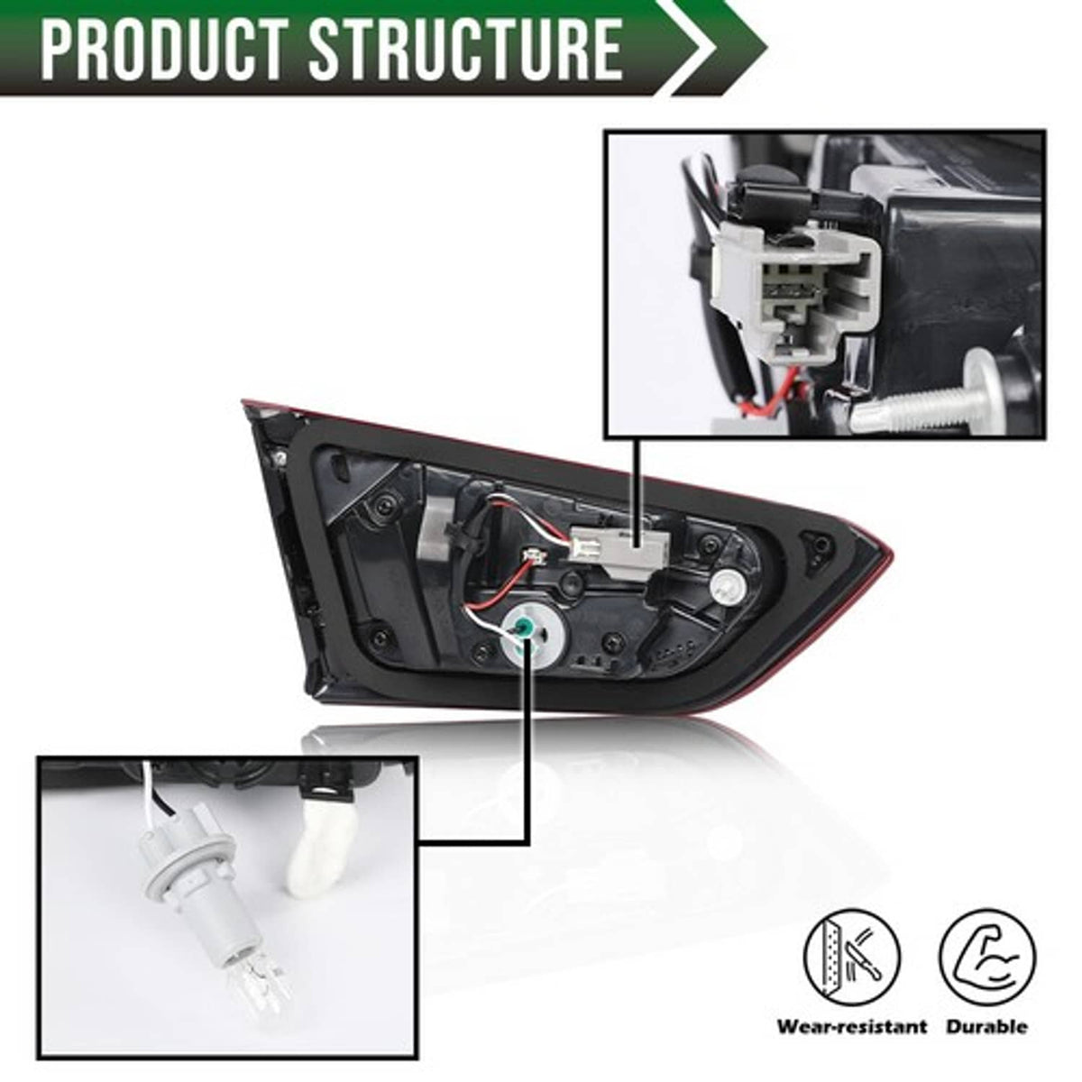 Solid Spare Fit For 2019-2021 Chevrolet Malibu XL Rear Inner Lamps Tail Light Right Side