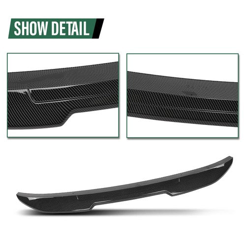 Solid Spare Fit For 06-11 BMW E90 3 Series 328i 335i Carbon Look PSM Style Rear Spoiler Wing