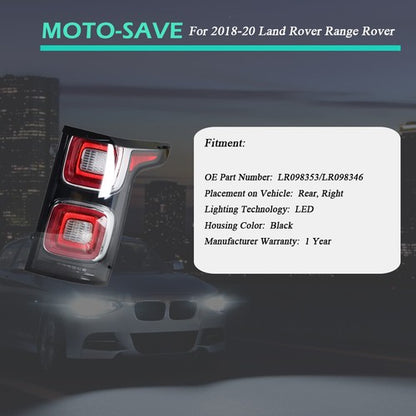 Solid Spare Fit For 2018-20 Land Rover Range Rover Red Right Passenger Side Taillight Lamps