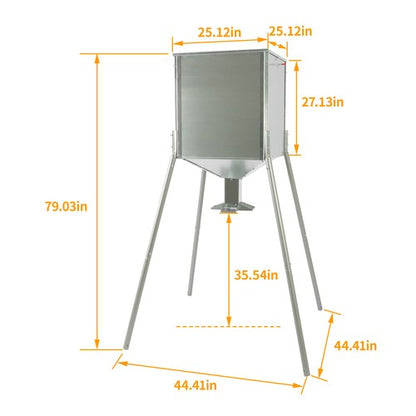 Solid Spare Steel 450lb Gravity Feeder Zinc-Plated For Deer Turkey Big Wild Game Hunting