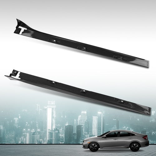 Solid Spare Fit For 2016-2021 Honda Civic Type-R Style Carbon Look Side Skirt Extension