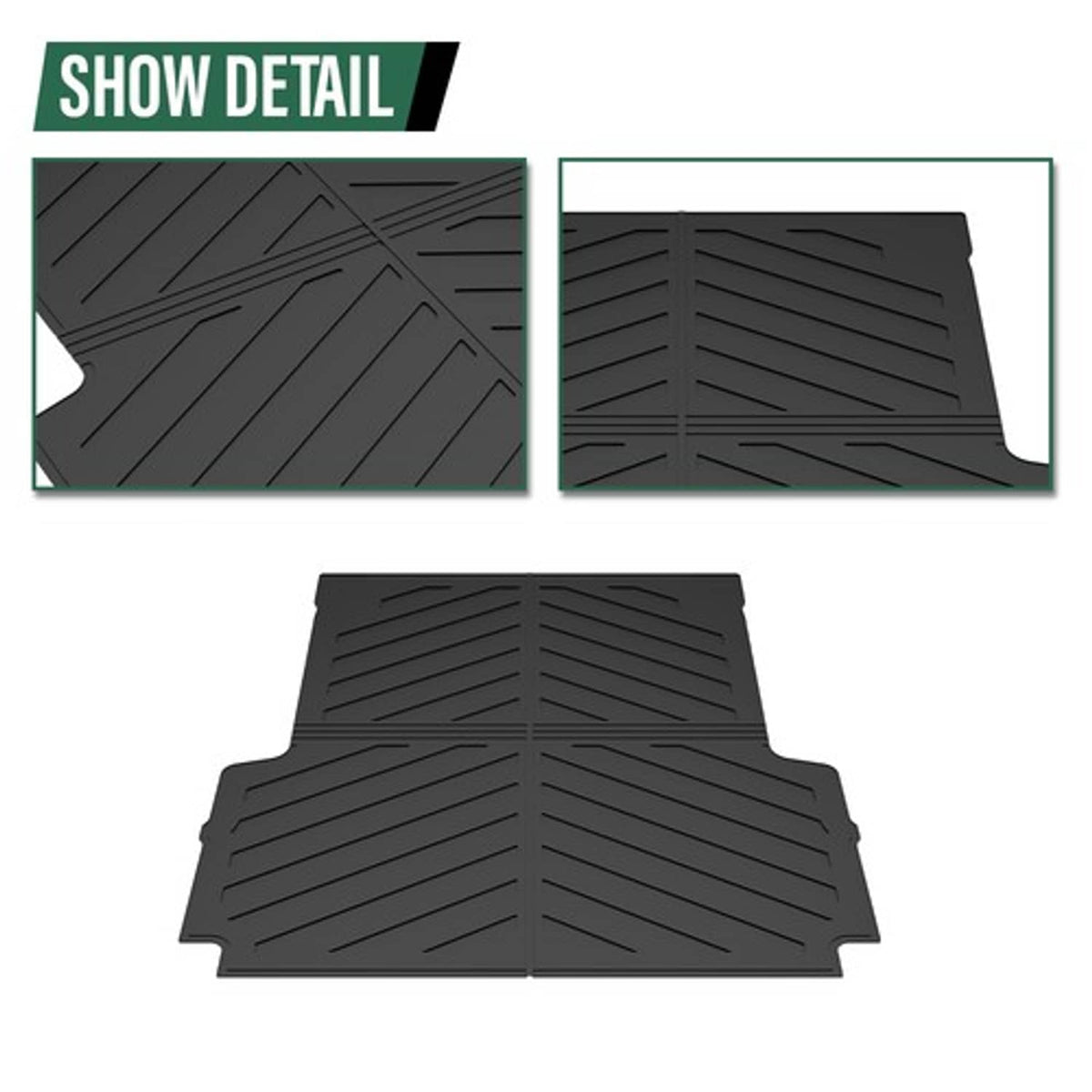 Solid Spare Fit For 2020-2024 Jeep Gladiator JT 5FT All Weather TPE Truck Bed Mat Protection