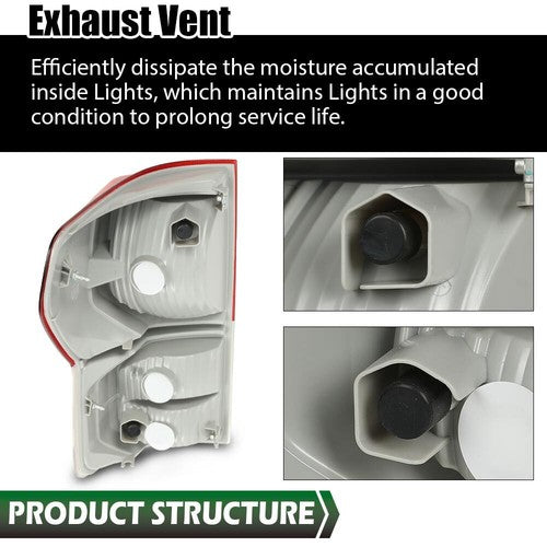 Solid Spare Fit For 2007-2013 Toyota Tundra Right Side Rear Tail Light Brake Lamp w/o Bulb